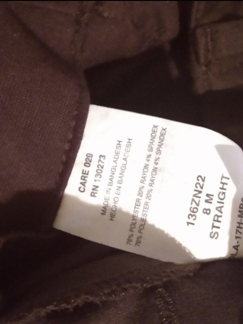 Riders by Lee Brown Straight Leg Knit Pants Sz 8M - Picture 5 of 5